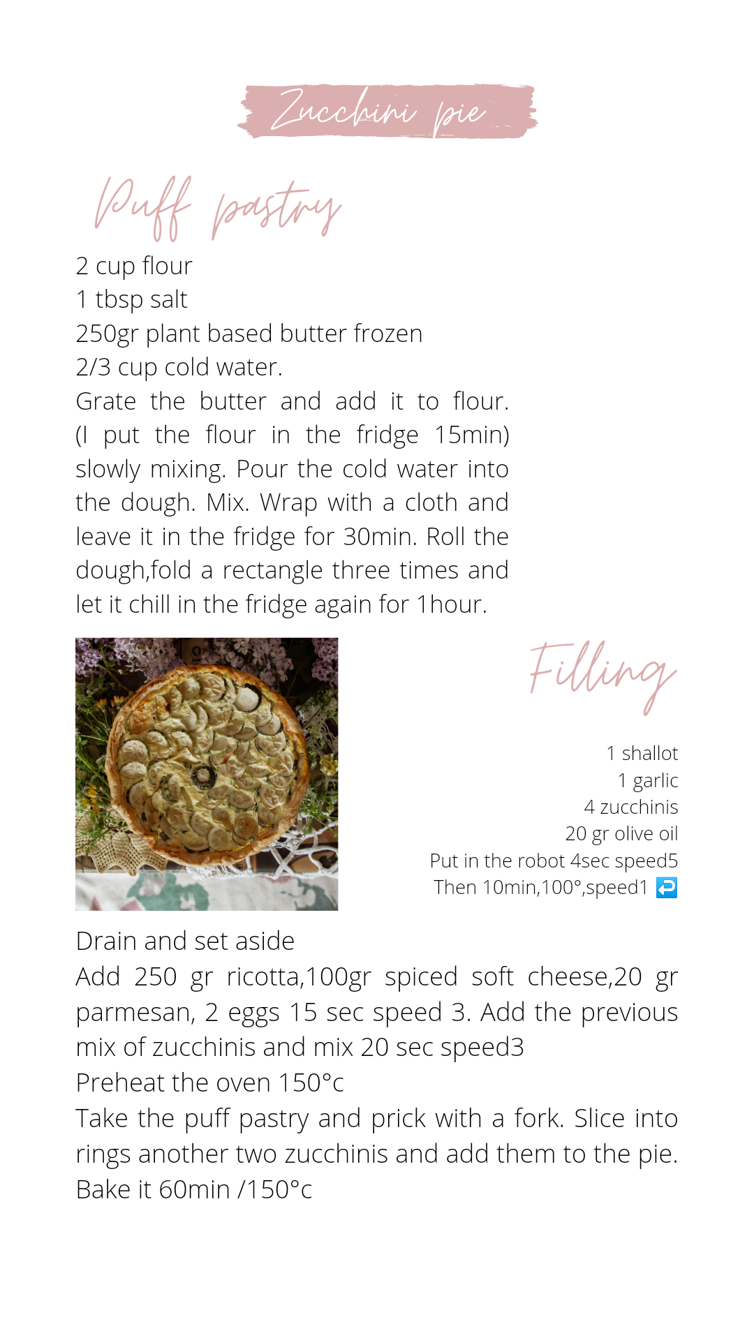 Zucchini pie recipe