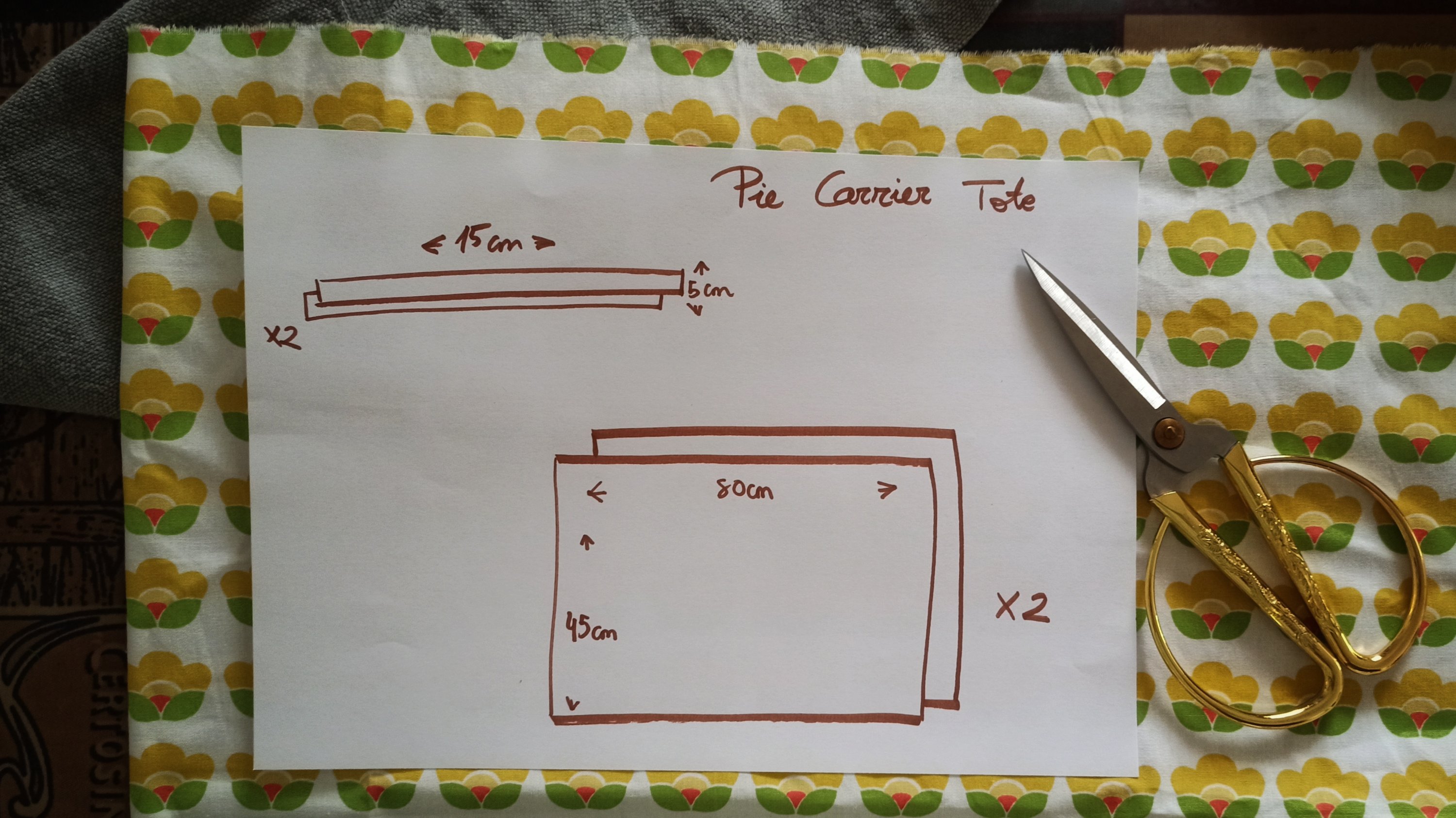 Pie carrier tote pattern
