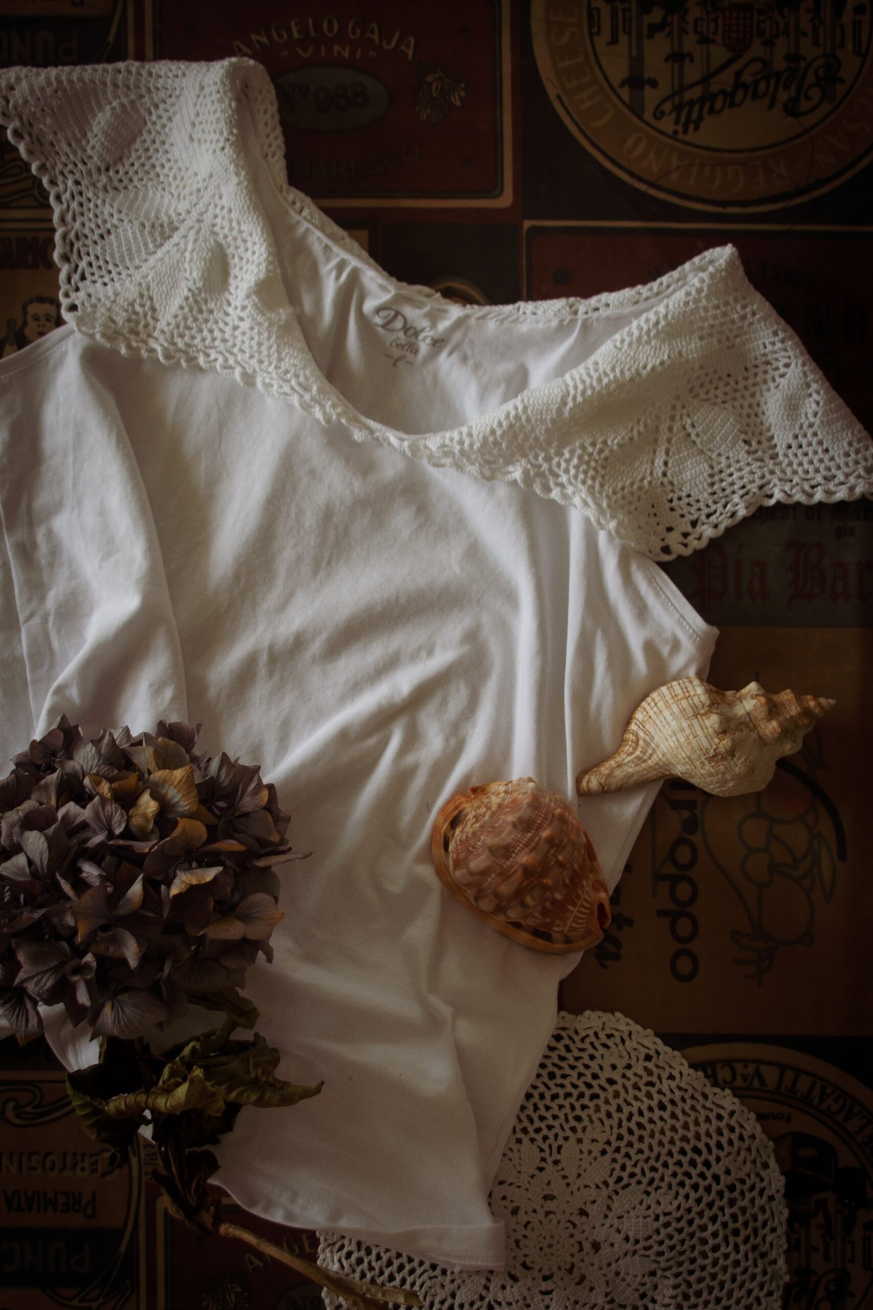 Upcycled vintage doilies