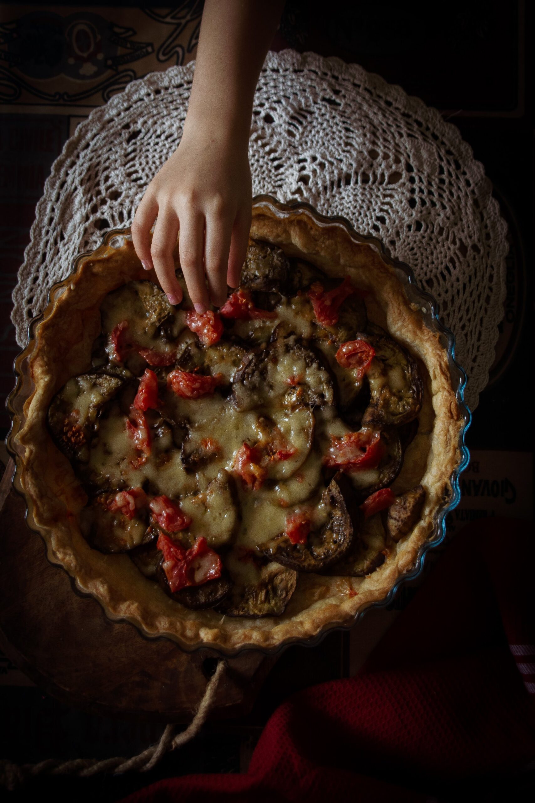 Eggplant pie – scraps & coffee grounds