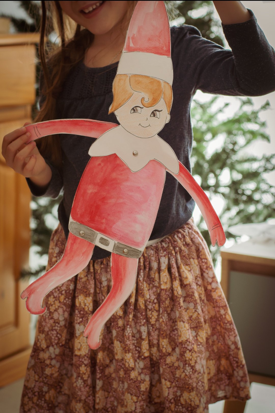 Elf on the shelf Watercolor printable