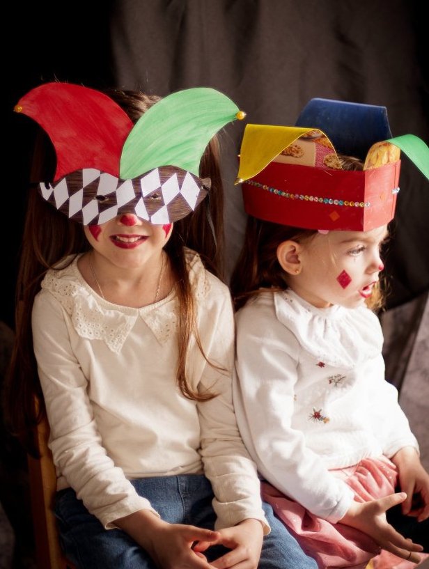 Cardboard harlequin hats