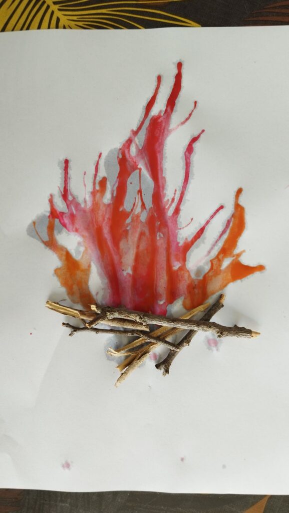 Blow painted bonfire