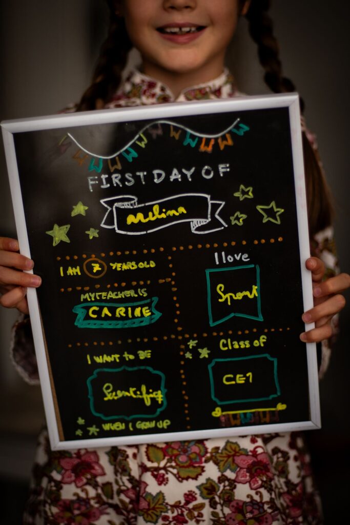 First school day sign